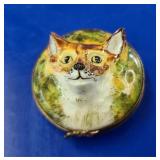 ENAMELED FOX TRINKET BOX - LIMOGES FRANCE