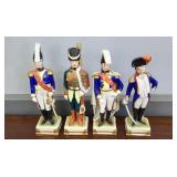 (4) PORCELAIN MILITARY FIGURES - 10" - SIGNED
