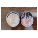 (2) KENYAN CARVED EGGS