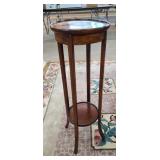 ROUND INLAID MAHOGANY STAND - 12" X 37"