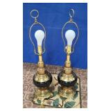 (2) BLACK/BRASS LAMPS - 27"