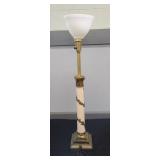 BRASS/WHITE LAMP - 38"