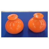 (2) ORANGE CASED SHADES - 8"