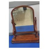WALNNUT TABLE TOP SWIVEL MIRROR - 26" X 30"