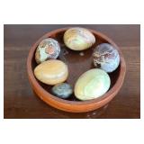 (6) BOWL OF ALABASTER EGGS