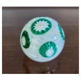 CACTUS FLOWER GREEN/WHITE PAPERWEIGHT - 2.25"