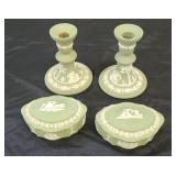 (4) GREEN JASPERWARE