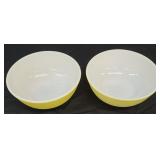 (2) YELLOW PYREX BOWLS - 10.5"
