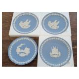 (4) BLUE WEDGWOOD CHRISTMAS PLATES