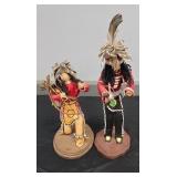 (2) CORN HUSK KACHINA DOLLS