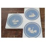 (3) BLUE WEDGWOOD CHRISTMAS PLATES