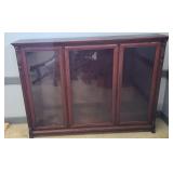 3 DOOR FOOTED MAHOGANY FOOTED BOOKCASE - 72" X 53"