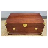 CHERRY BRASS DECORATED LIDDED CHEST 22" X 38"