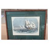 FRAMED SCHOONERS PRINT - 23" X 18"