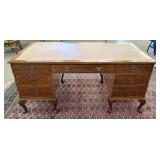 WALNUT DESK W/ DOUBLE PEDESTAL & REMOVABLE TOP