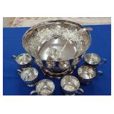 SHEFFIELD EMBOSSED PUNCH BOWL SET - 13.5"