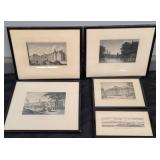 (5) FRAMED DUSSELDORF PRINTS