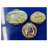 (3) HALCYON DAYS ENAMELED TRINKET BOXES