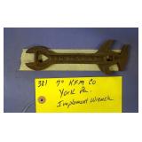 7" KFM CO YORK PA IMPLEMENT WRENCH