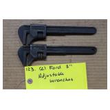 (2) FORD 8" ADJUSTABLE WRENCHES