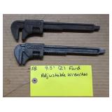 (2) FORD ADJUSTABLE WRENCHES - 9.5"