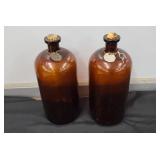 (2) COAL OIL BROWN BOTTLES
