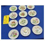 (12) ROCHARD LIMOGES FRANCE FLOWER PLATES