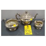 HALLMARK SILVER 3 PIECE TEA SET - 52 OZ
