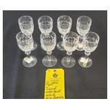 8 PIECES SIGNED WATERFORD WHITE WINE GOBLETS