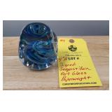 SIGNED SEEGERS & FEIN ART GLASS PAPERWEIGHT - 4"
