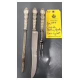 3 PIECE ENGLISH STERLING HANDLE CARVING SET