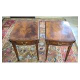 (2) BURL DROP LEAF TABLES