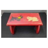 RED PAINTED SCOTTY DOG STOOL