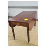 CARVED LEG DROP LEAF ROLLING TABLE