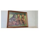 FRAMED DOG PAINTING