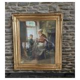 MENDING A NET PAINTING BY VAN FREELAND