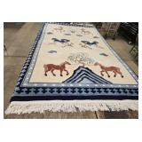 PEKING HORSE AND FU DOG ROOM RUG