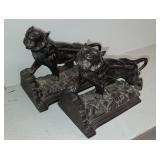 RONSON NO. 8172 ART METAL LION BOOKENDS