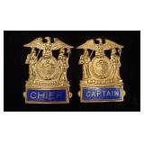 CHIEF & CAPTAIN HI-GLO POLICE BADGES