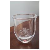 ORREFORS LOVE BIRDS OVAL VASE