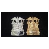 (2) AUXILIARY POLICE BADGES