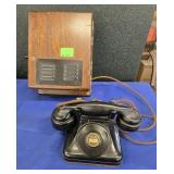 LEICH TELEPHONE WITH OAK RINGER BOX