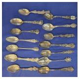 (14) STERLING COLLECTOR SPOONS