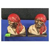 MARION BRONZE PIRATE BOOKENDS - 7"