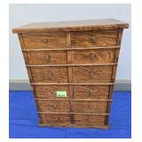 OAK 12 DRAWER CABINET - 17"