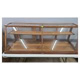 COLUMBIA SLANT FRONT OAK DISPLAY CASE - 70"