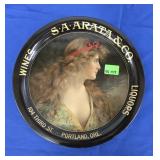 S.A. ARATA & CO WINE LIQUOR TRAY - 13.5"
