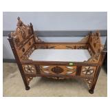 HIGHLY DECORATED YOUTH CRIB/CRADLE - 44" X 27"