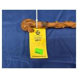 FOLK ART CAT CANE WITH CARVED SHAFT - 34.5"