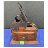 OAK ANTIQUE CARD CUTTER - 10"